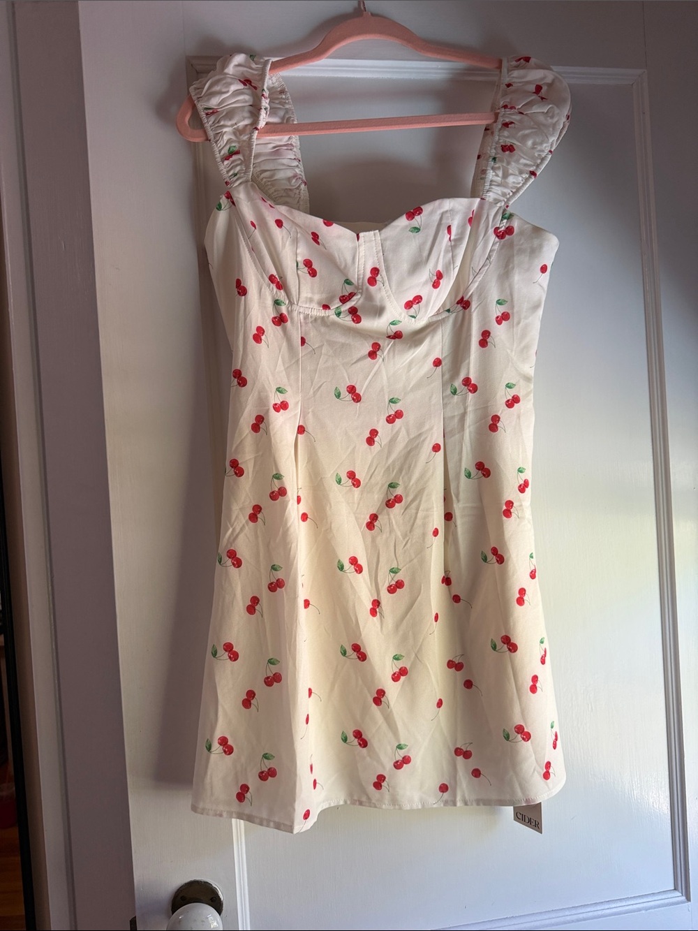 Cider Cream Cherry-Print Cotton Chemise